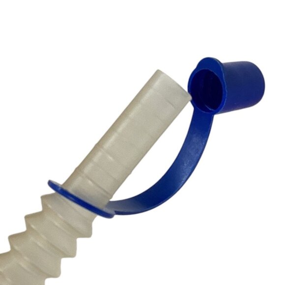 Vintage USPS Water Bottle With Flex Straw & Cap Lid White & Blue Plastic - Picture 2 of 5